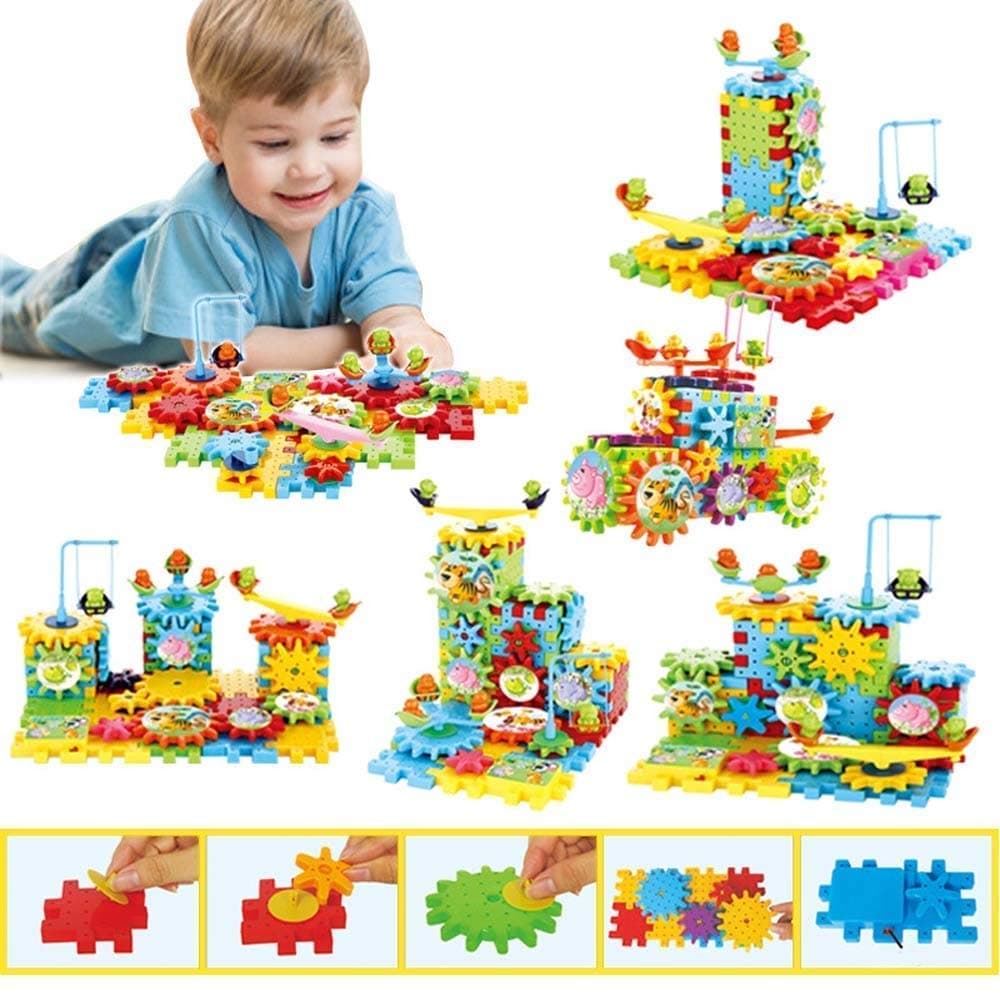 Braintastic 101 Pcs Miracle Bricks Motorized Spinning Gear Building Block Toy Sets Interlocking Learning&Educational Game for Kids (Miracle Bricks 101),Multicolor — view 15
