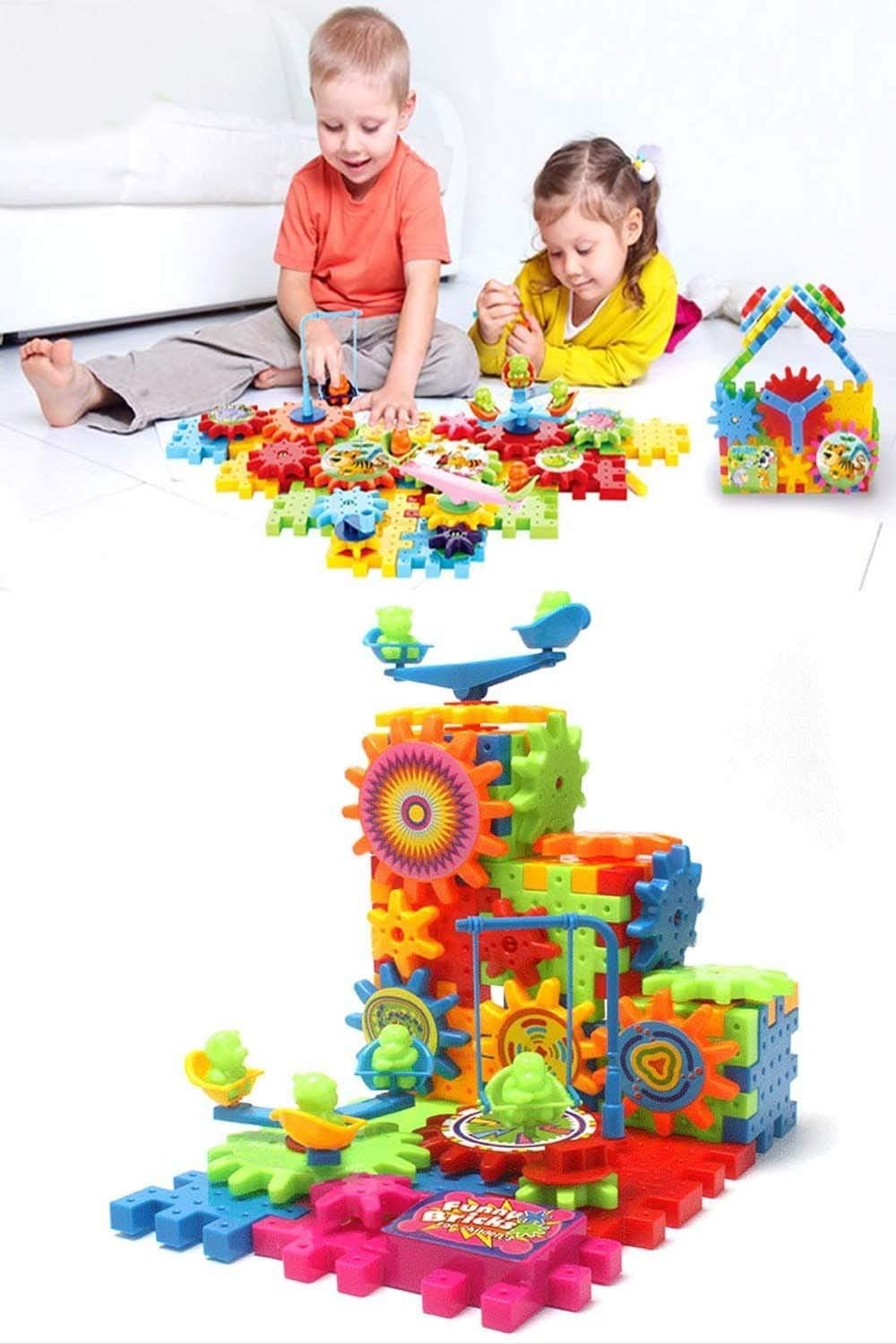 Braintastic 101 Pcs Miracle Bricks Motorized Spinning Gear Building Block Toy Sets Interlocking Learning&Educational Game for Kids (Miracle Bricks 101),Multicolor — view 17