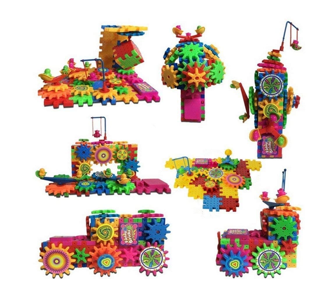 Braintastic 101 Pcs Miracle Bricks Motorized Spinning Gear Building Block Toy Sets Interlocking Learning&Educational Game for Kids (Miracle Bricks 101),Multicolor — view 19