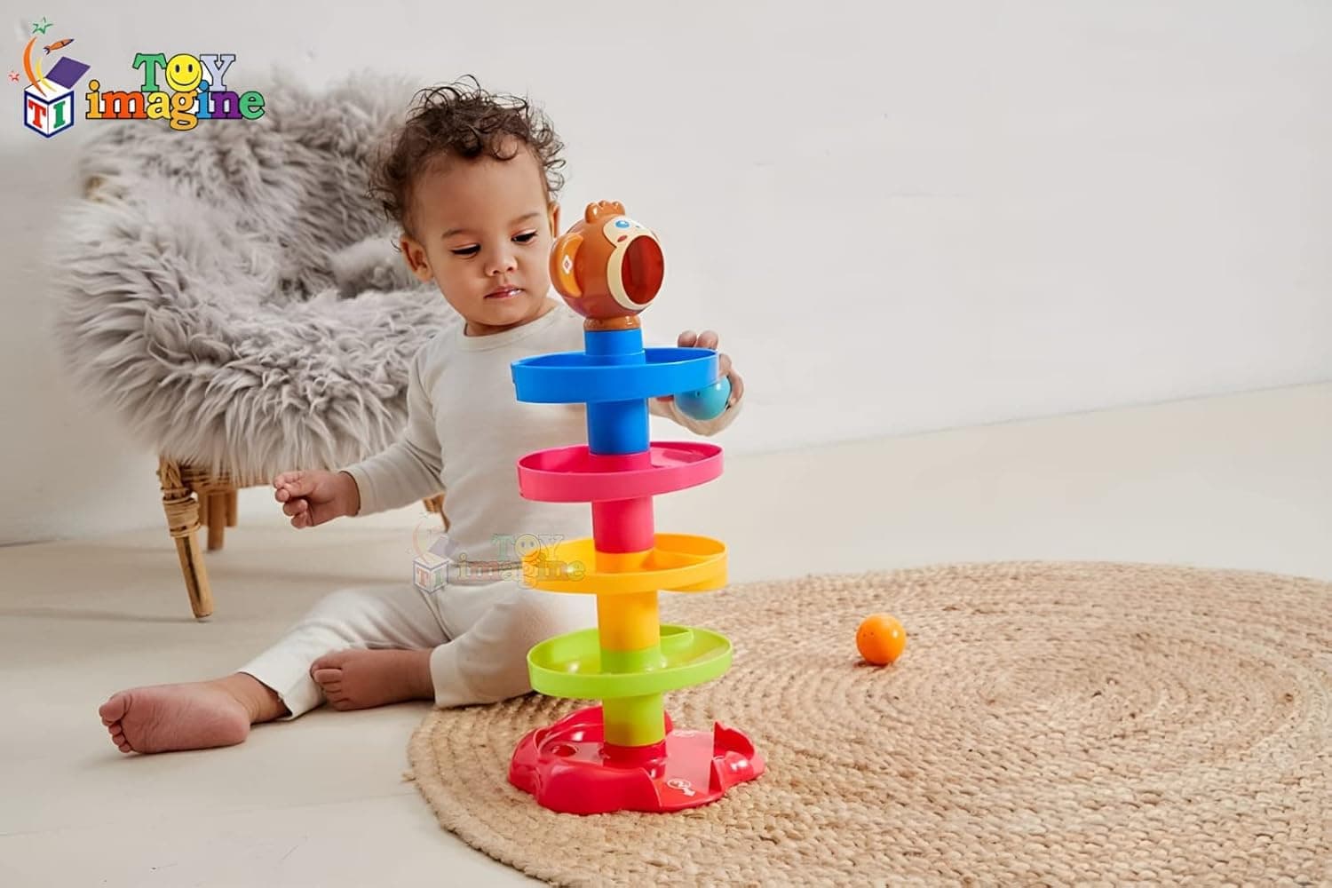 Toy Imagine Ramp Roll, Ball Drop and Roll Swirling Tower for Toddler|3 Puzzle Rattle Balls Non Toxic Material| StackToy for Kids Ages 3+: Interactive Fun Excitement (Roll Ball for Kids) — view 12