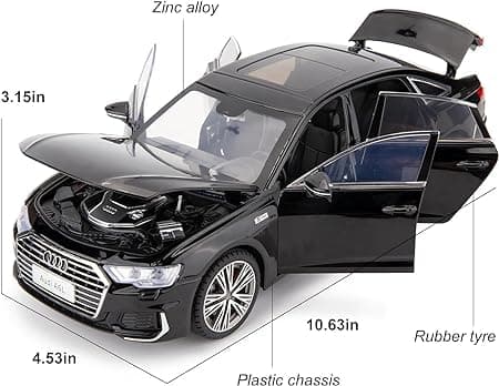 AUDI A8 1:24 Scale Exclusive Alloy Metal Pull Back Die-cast Car Model with Sound Light — view 3