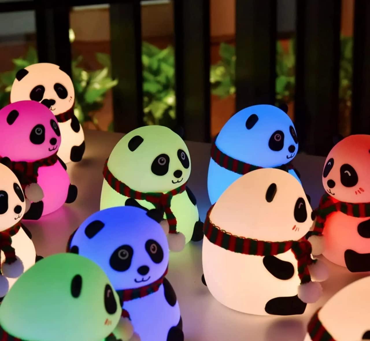 Cute Panda Silicon USB Rechargeable Night Light Lamp Night Lamp (13 cm, White)