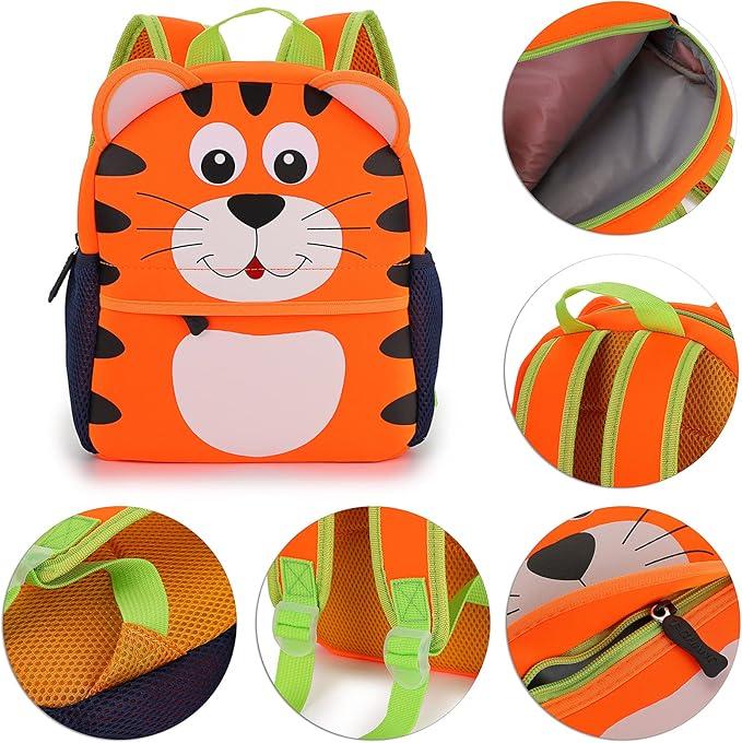 Tiger Toddler Backpack Baby Boys Girls Kindergarten Pre School Bags Cute Neoprene Cartoon Backpacks for Kids