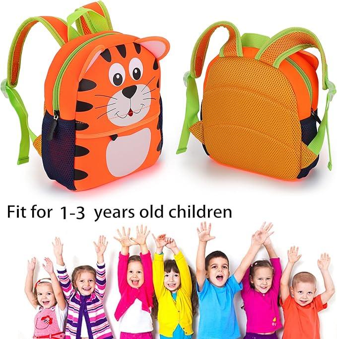 Tiger Toddler Backpack Baby Boys Girls Kindergarten Pre School Bags Cute Neoprene Cartoon Backpacks for Kids