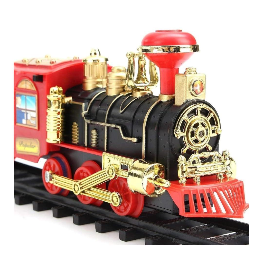 Choo Choo Classic Train Set Toy | Battery-Operated Steam Train with Real Smoke, Light & Sound | Easy Track Assembly | Educational Toy for Kids, Boys & Girls