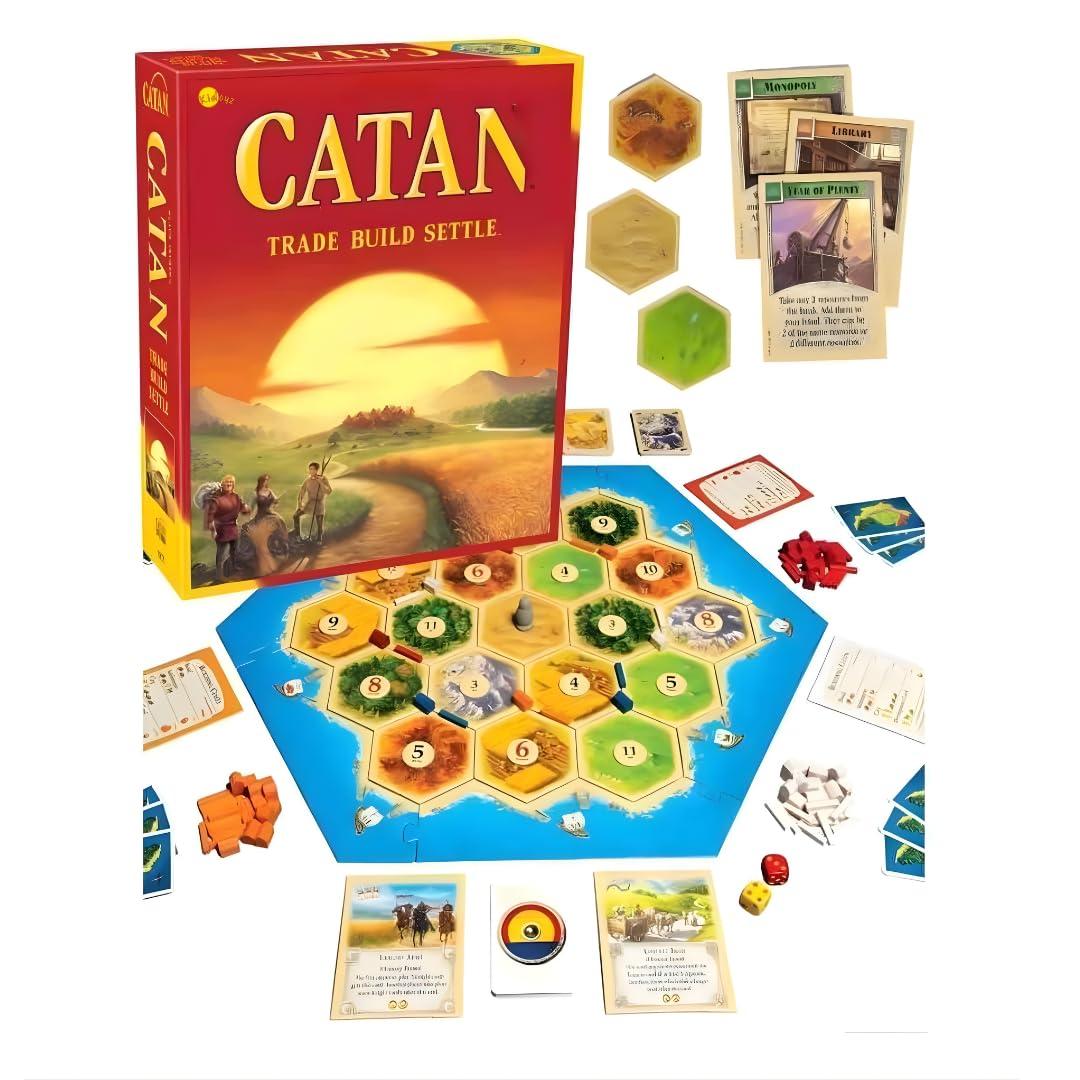 Catan Trade Build Settle Educational Board Game | Strategy & Resource Management Game for Family & Friends | Fun Learning Game for Kids & Adults | 3–4 Players, Ages 10+