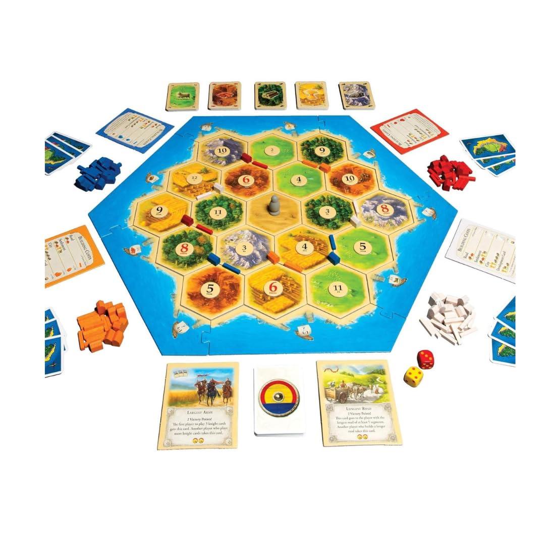 Catan Trade Build Settle Educational Board Game | Strategy & Resource Management Game for Family & Friends | Fun Learning Game for Kids & Adults | 3–4 Players, Ages 10+