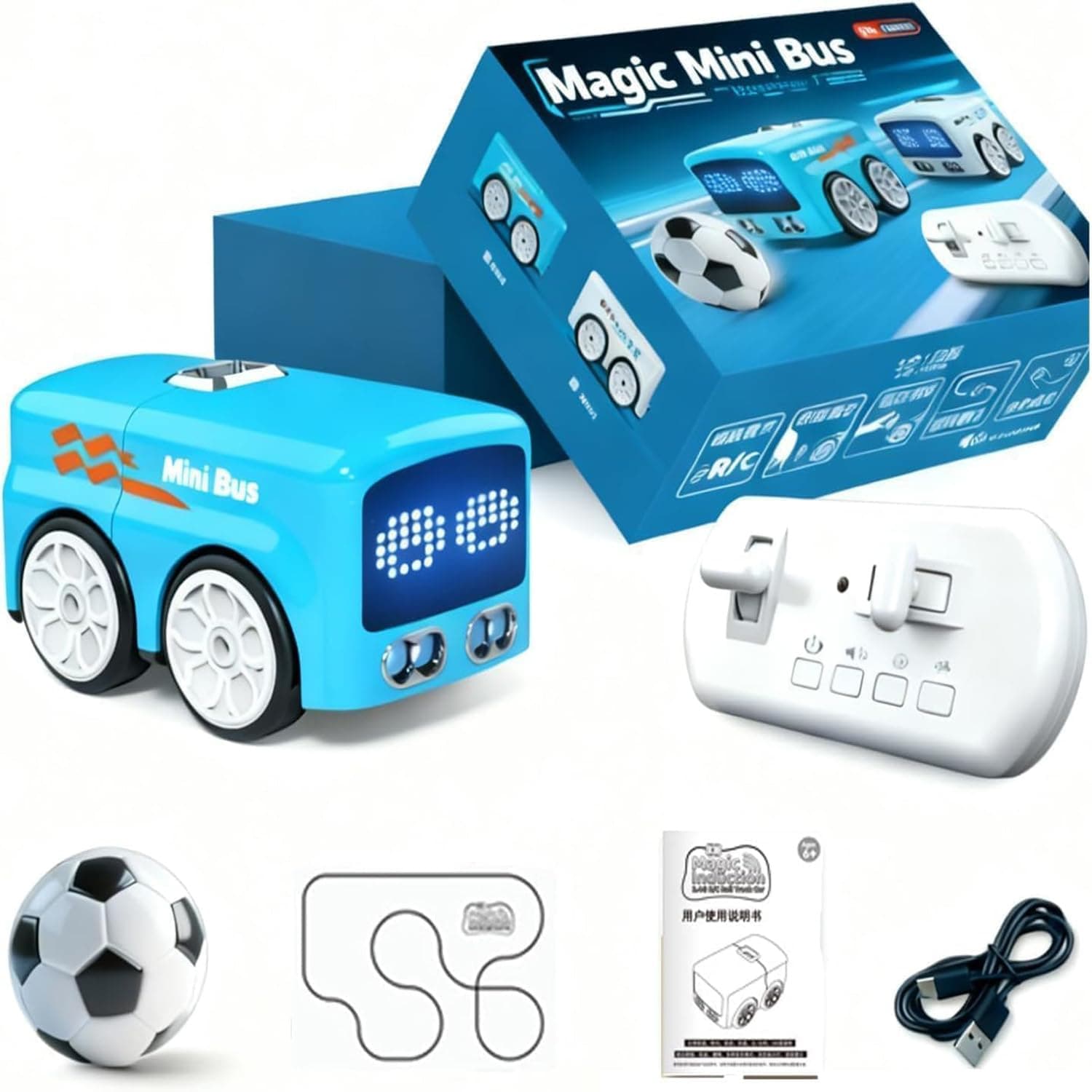 RC Car for Kids with LED Display, Smart Gesture Control, Mini Football Game Toy, Rechargeable Battery, Remote Control Vehicle
