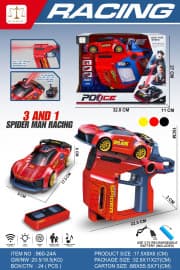 2.4G RC Sports Car with Infrared Battle Gun, 3-in-1 Detachable Remote Control Racing Car, Shooting & Rollover Action Toy Car for Kids Boys Girls