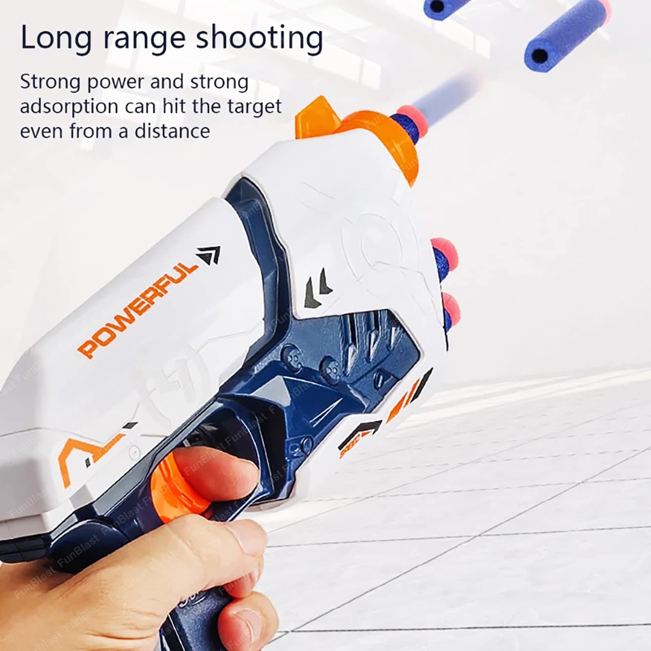 Kidoyz Blaze Storm Super Gun Soft Bullet Gun Toy with 10 Foam Bullets – Safe Shooting Blaster for Kids Boys | Indoor & Outdoor Target Practice Game — view 3