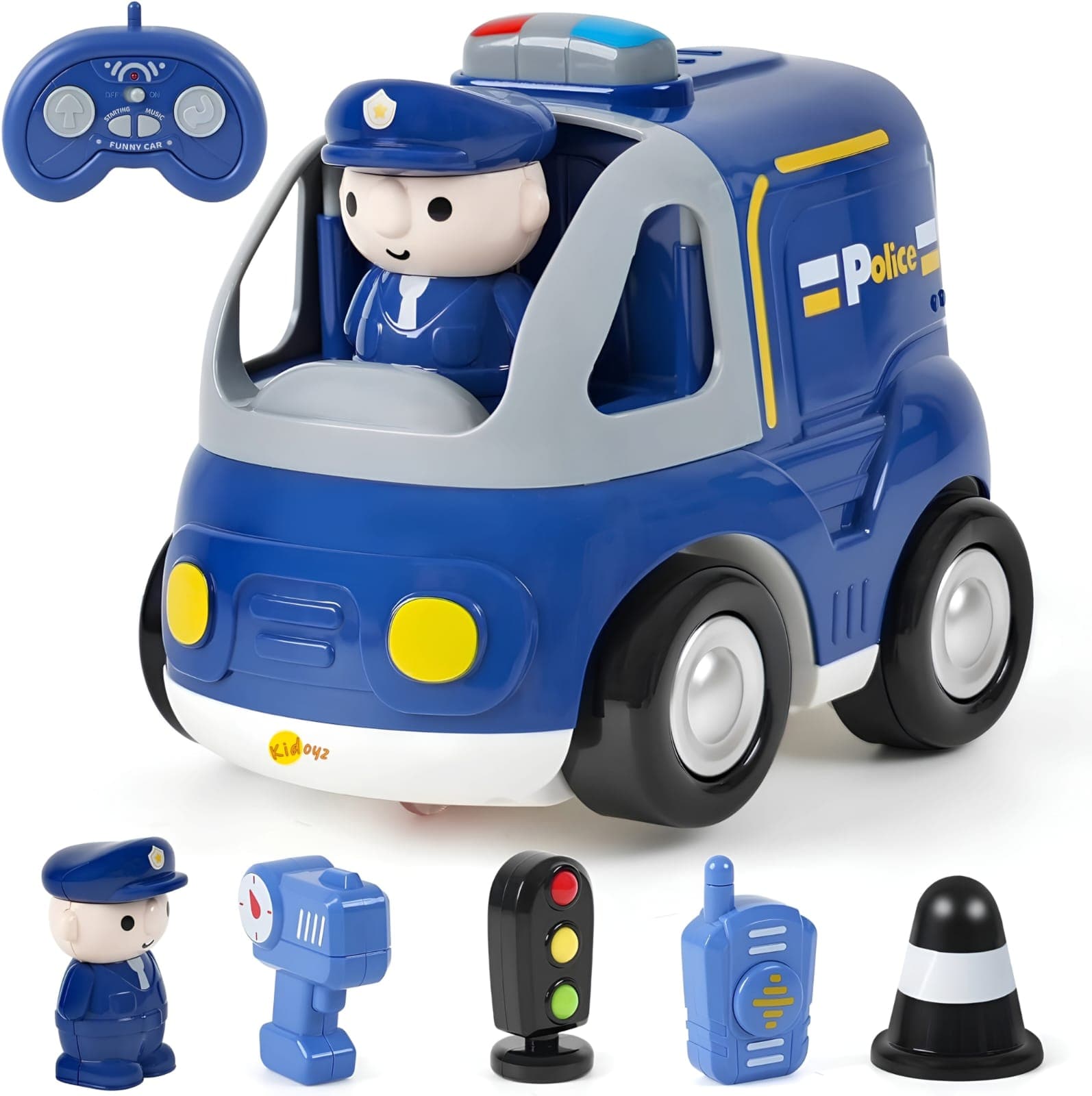 Kidoyz Four Way Interactive RC Cartoon Police Car
