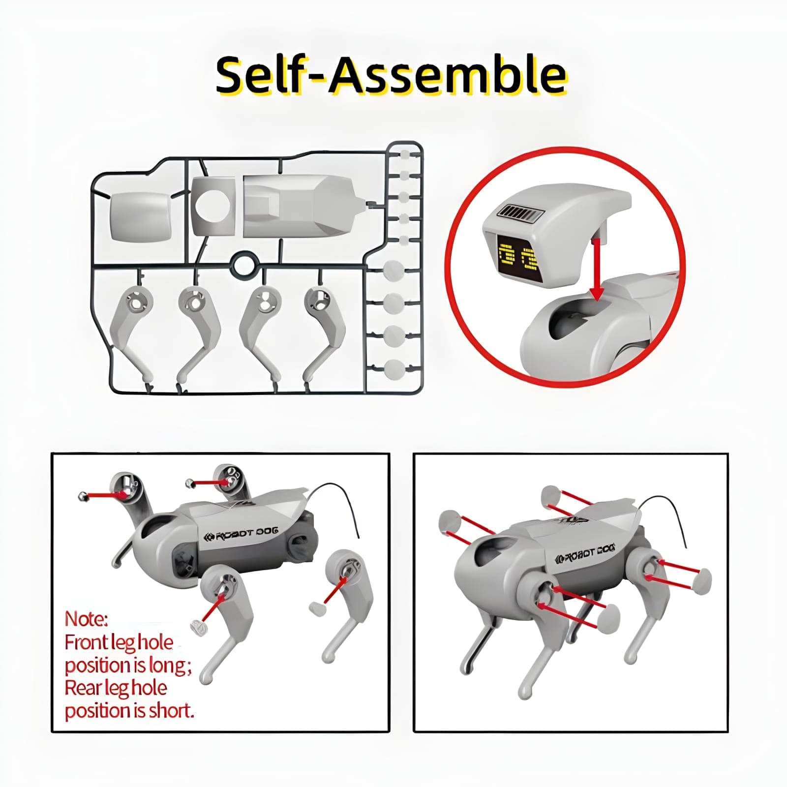 KIDOYZ DIY Assembly RC Robot Dog – Interactive STEM Building Kit with Spray Mist Effect & Remote Control – Educational Puzzle Toy for Boys & Girls Age 3+ — view 5