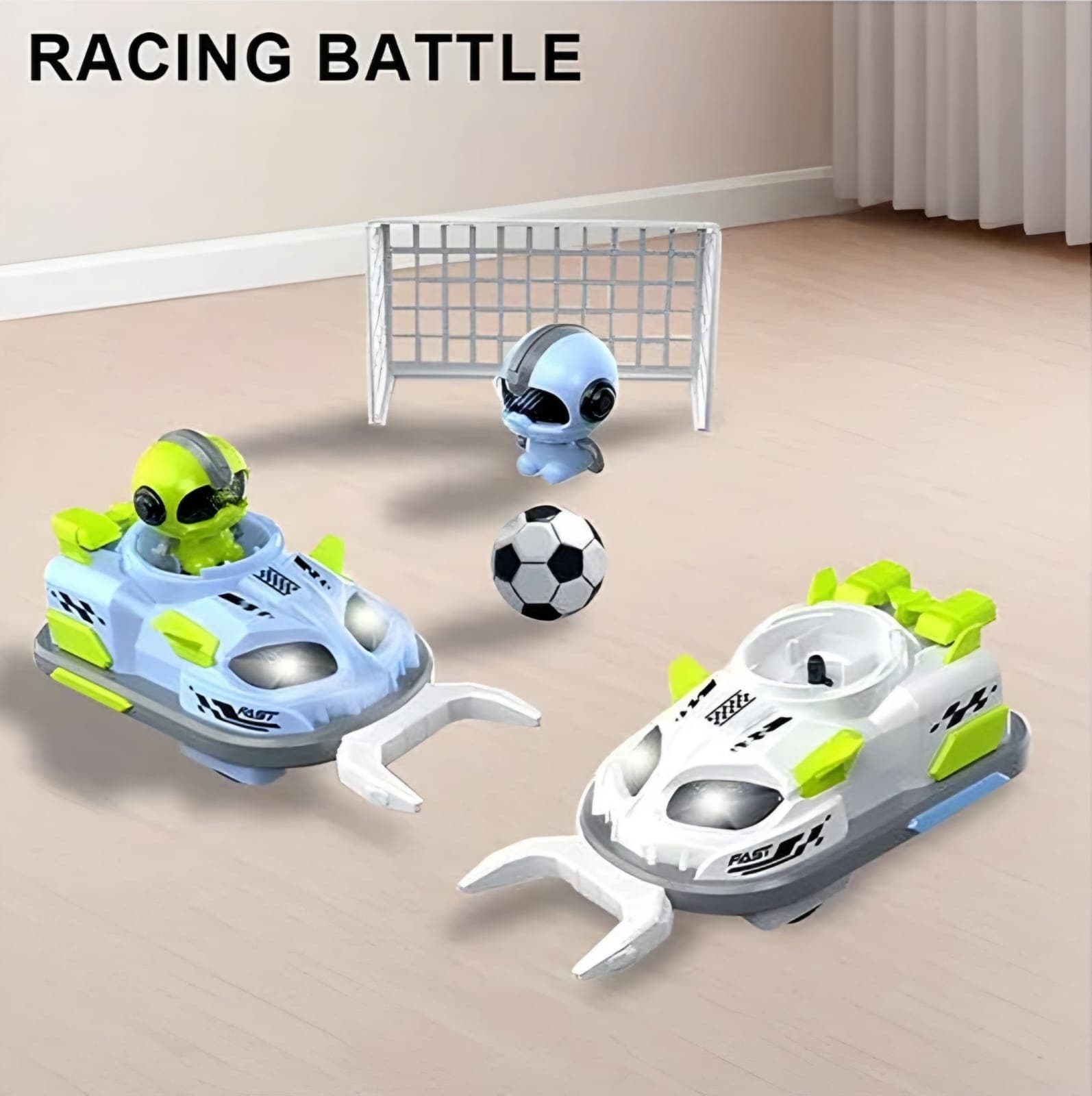 KIDOYZ KickDrive RC Soccer Game Bumper Car Toy Set – 2-Player Battle Game with 2 Remote Control Cars, 2 Driver Figures, 2 Goals, and 2 Balls – Interactive RC Toys for Kids Boys & Girls — view 2