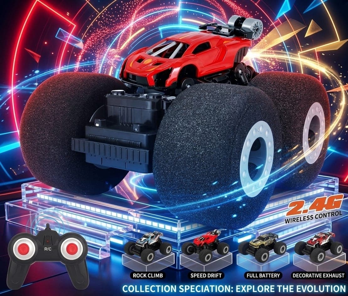 KIDOYZ Metal RC Climbing Stunt Car – 2.4GHz Remote Control Off-Road Rock Crawler with Soft Tires, 360° Drift Spins & Cool Smoke Spray Function for Kids — view 5