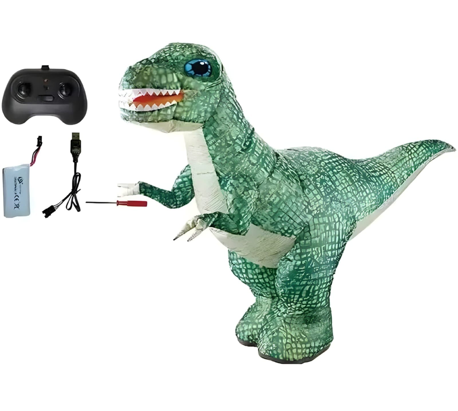 Kidoyz 90 CM Inflatable Remote Control Dinosaur Toy for Kids | Interactive Walking RC Dino with USB Rechargeable Battery | Giant Prehistoric Remote Control Toy for Boys, Girls & Indoor/Outdoor Play