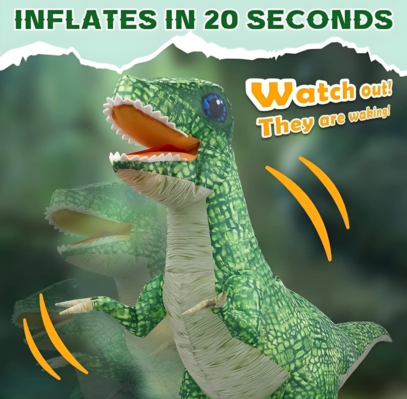 Kidoyz 90 CM Inflatable Remote Control Dinosaur Toy for Kids | Interactive Walking RC Dino with USB Rechargeable Battery | Giant Prehistoric Remote Control Toy for Boys, Girls & Indoor/Outdoor Play — view 4