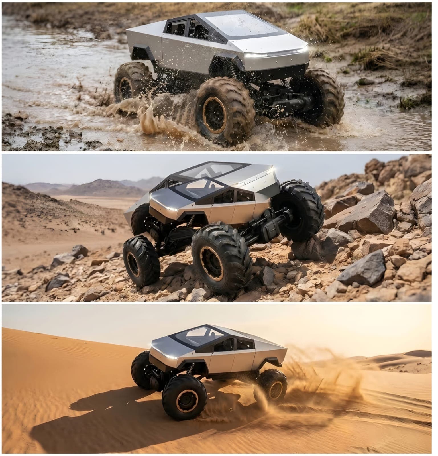 KIDOYZ Cyber Beast 1:8 Scale 4WD RC Rock Crawler – Alloy Body Off-Road Remote Control Monster Truck with Bright Headlights & All-Terrain Suspension — view 5