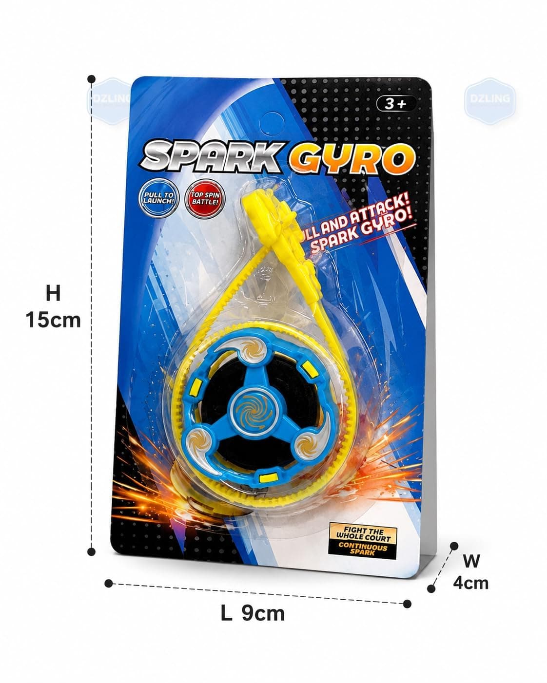 Kidoyz Spark Gyro Battle Spinning Top Toy Set for Kids with Launcher, High Speed Spin Attack Arena Game, Fun Fighting Gyroscope Toys for Boys & Girls Age 3+ Pack of 2 — view 2