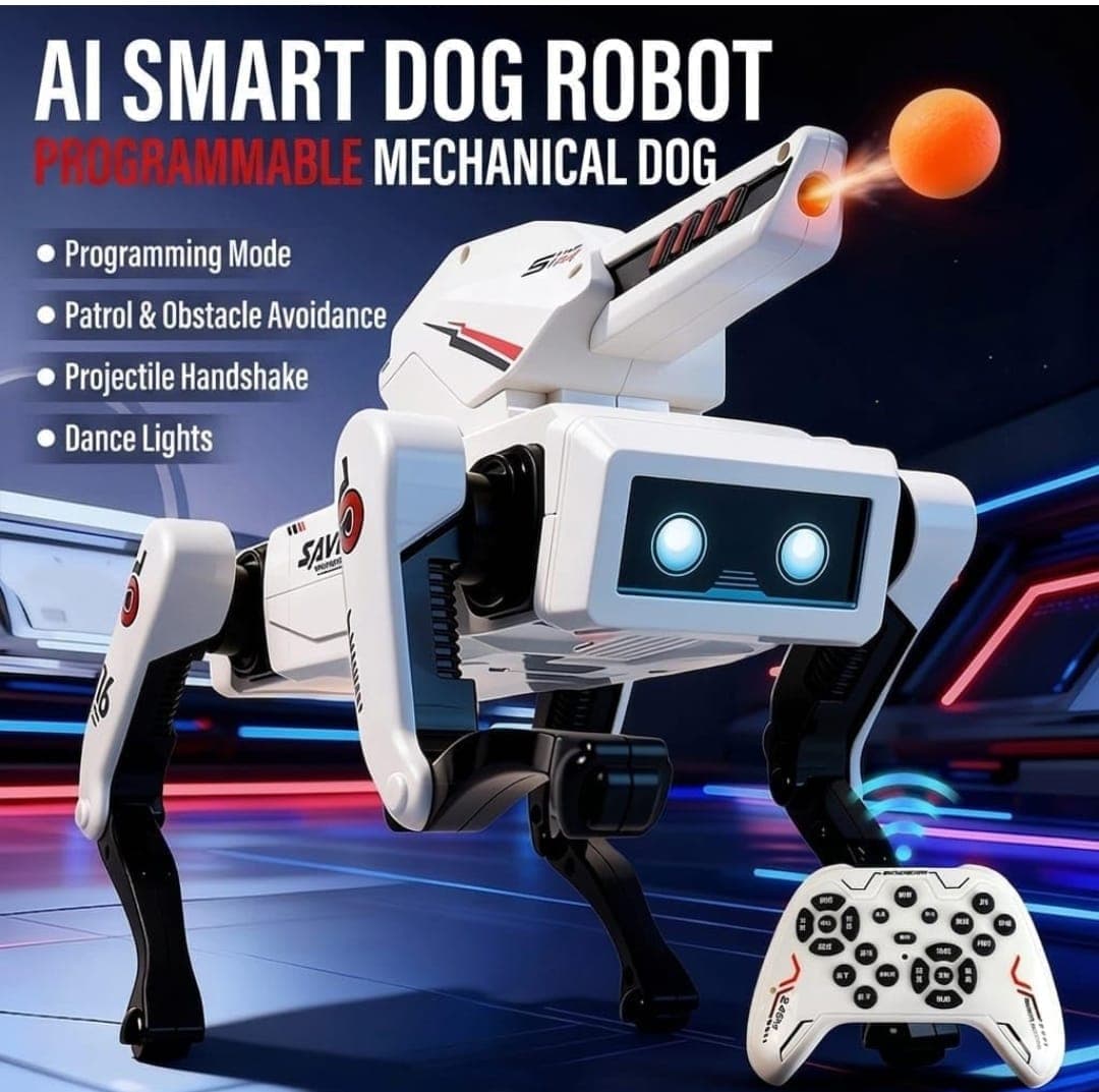 KIDOYZ Interactive AI Smart Robot Dog – Programmable STEM Toy Puppy with Gesture Control, Obstacle Avoidance, Dance Routines & Water Bullet Shooting — view 6
