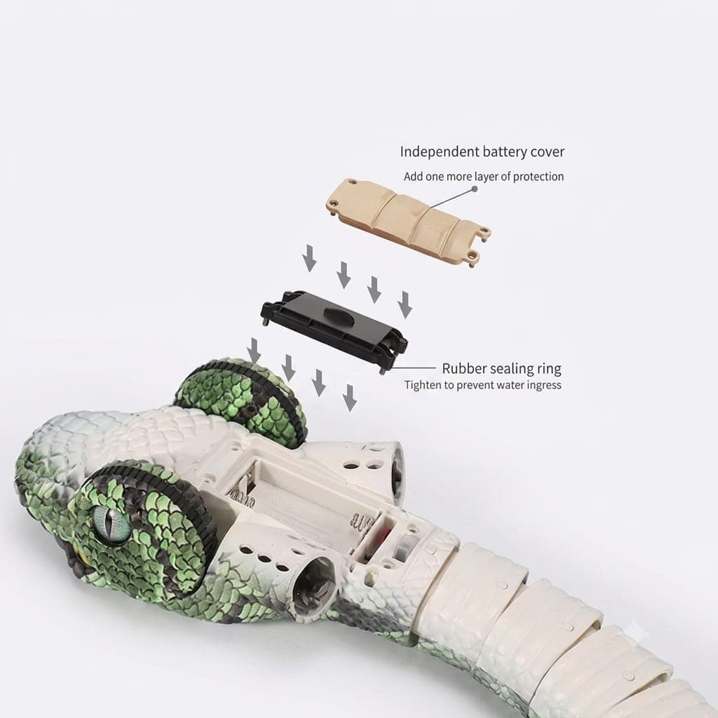 Kidoyz Amphibious RC Remote Control Snake Toy – Waterproof Land & Water Moving Snake, Extendable Realistic Slithering Serpent Robot, High-Speed Prank Toy for Kids & Boys (Green) — view 3