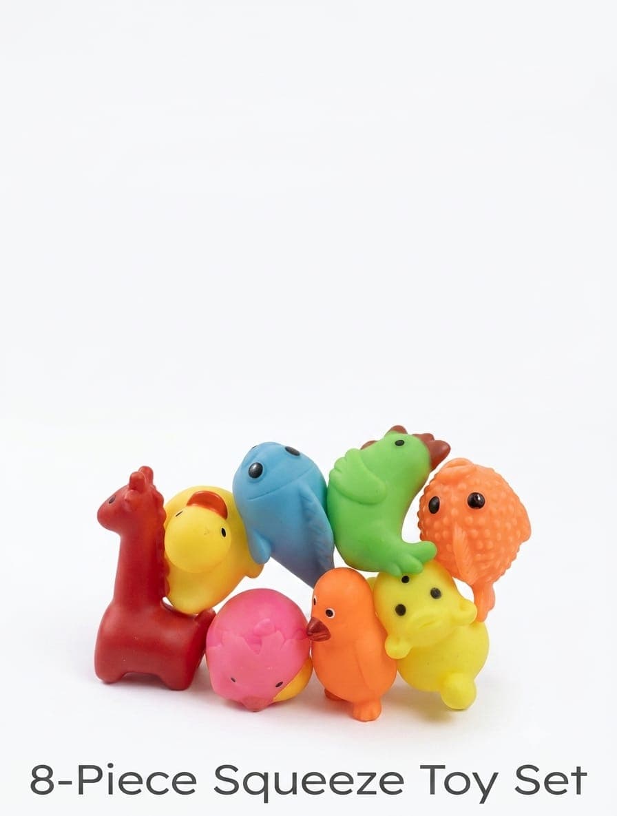 Kidoyz Soft Vinyl Animal Squeeze Toys (8-Piece Pack & 24-Pack Bulk Box) — view 2
