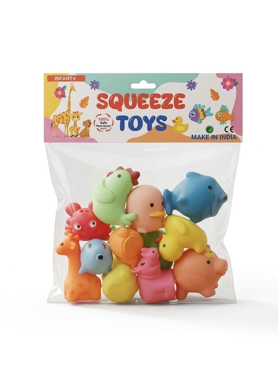 Kidoyz Animal Safari Squad – 12 Pcs Vinyl Squeeze Set
