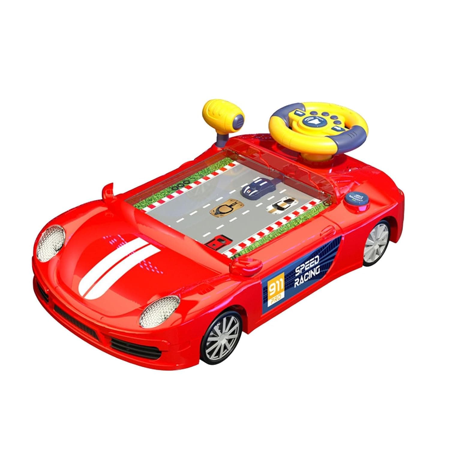 Spacecraft Driving Simulator | Racing Adventure Car Toys with Steering Wheel | Interactive Steering Wheel Toy with Music and Vehicle Sound Effects, Driving Games
