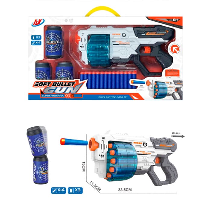 Soft New Dart Gun Large children's gun with soft bullets and targets