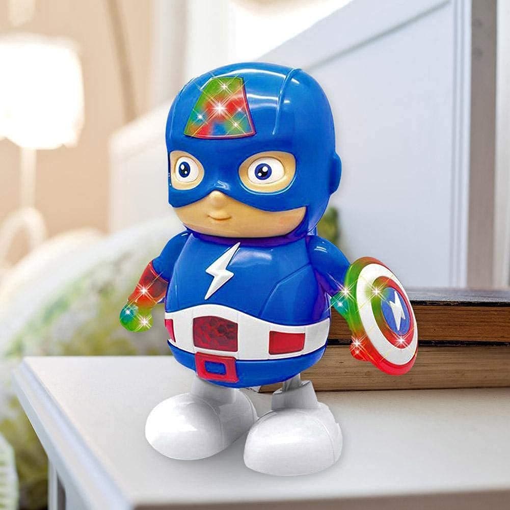 Toys Dancing Captain America Baby Toy with 3D Lights and Music for kids (Multicolor)