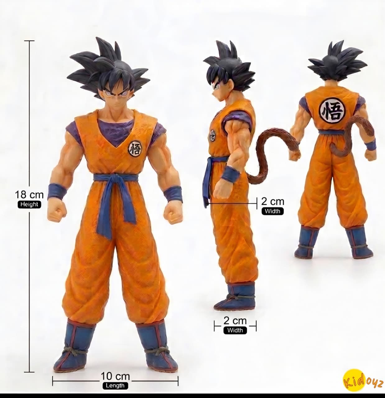KIDOYZ Premium Dragon Ball Z Son Goku Action Figure (1: 8 Scale, 7 Inch) – Anime Collectible Statue for Desk, Gaming Setup & Car Dashboard Decor — view 3