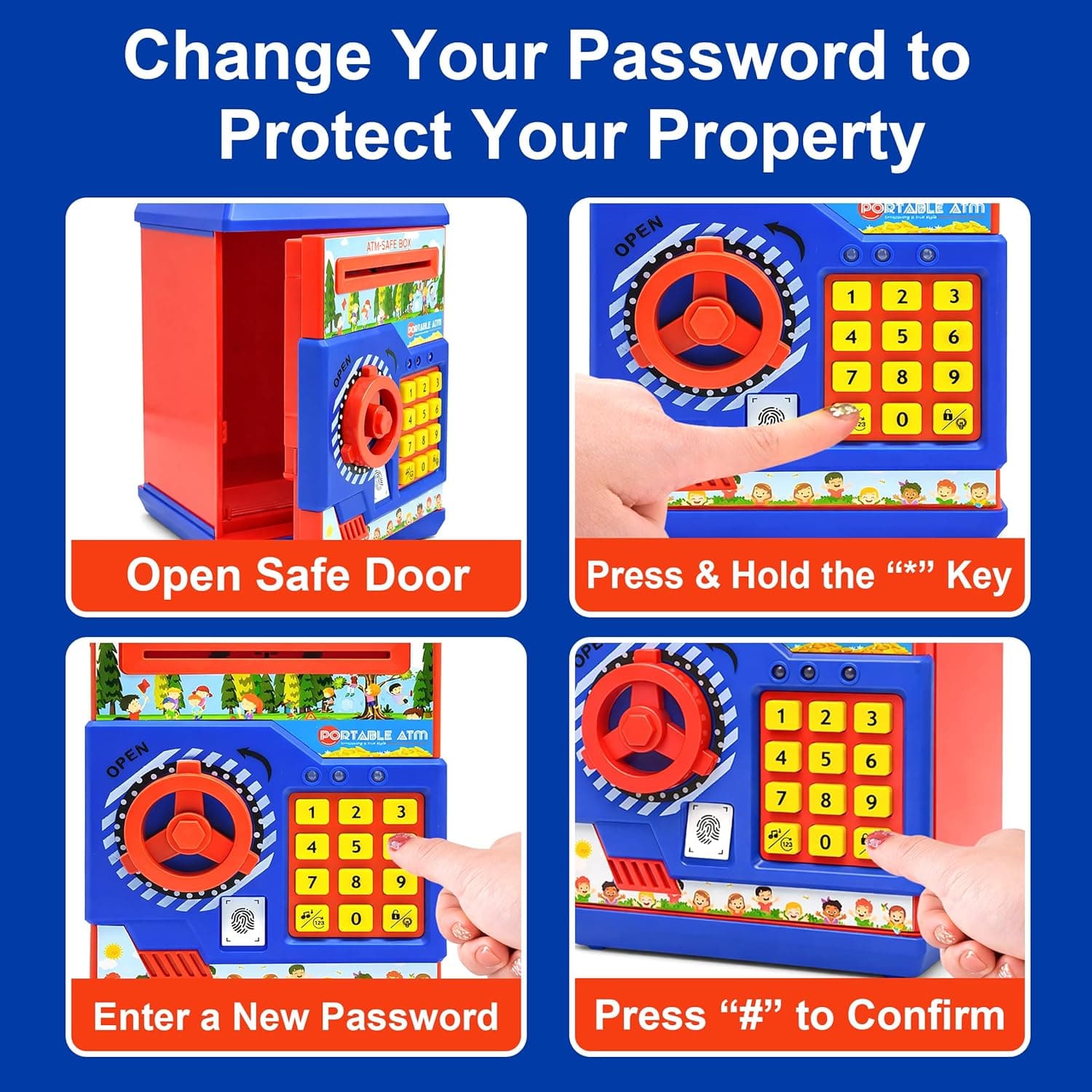 Piggy Bank Mini ATM Toy for Kids and Adults - Gullak with Number Password and Touch Sensor — view 2