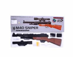 M40 Black Toy Riffle Sniper Commando Gun with Long Range Scope Guns & Darts (Multicolor)