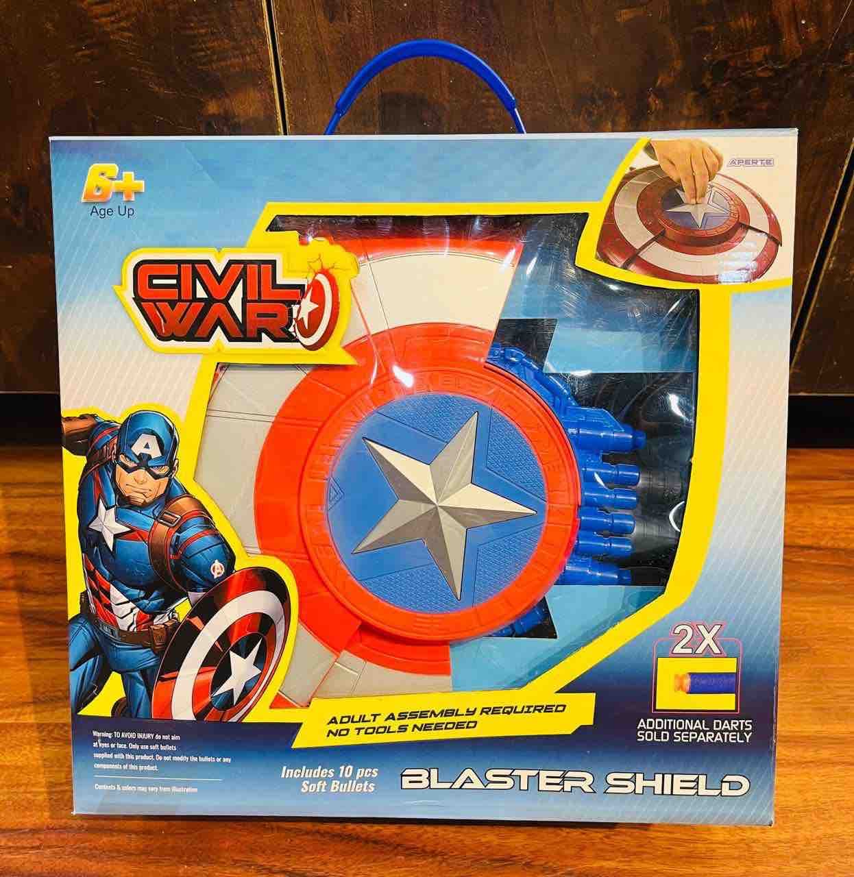 Captain America Civil War Like Blaster Reveal Shield Toy and Bullet Blaster (Blue) — view 4