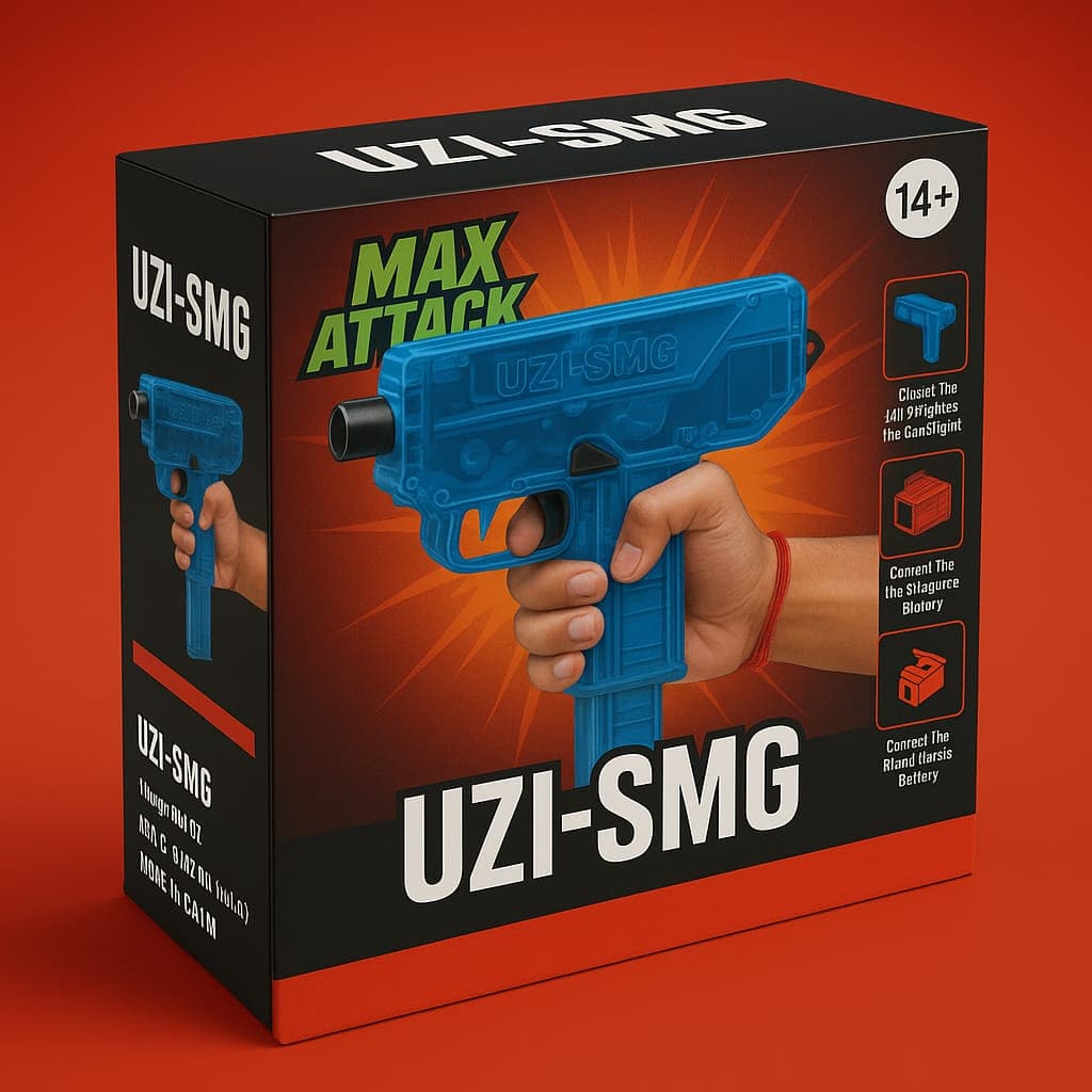 Uzi-SMG Foam Dart Blaster Toy Gun for Kids – Battery Operated Automatic Soft Bullet Gun with Rapid Fire, Magazine & Realistic Sound
