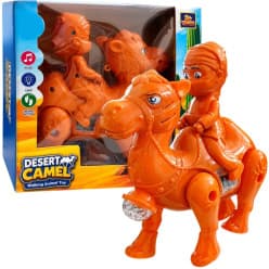 Desert Camel Walking Toy with Rider for Kids | Battery Operated Camel Toy with Music, Flashing Lights & Walking Action