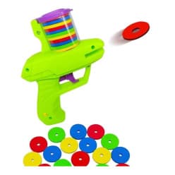 Foam Disc Launcher Toy Gun for Kids | Flying Frisbee Foam Blaster with Stackable Magazine & Easy Trigger Action