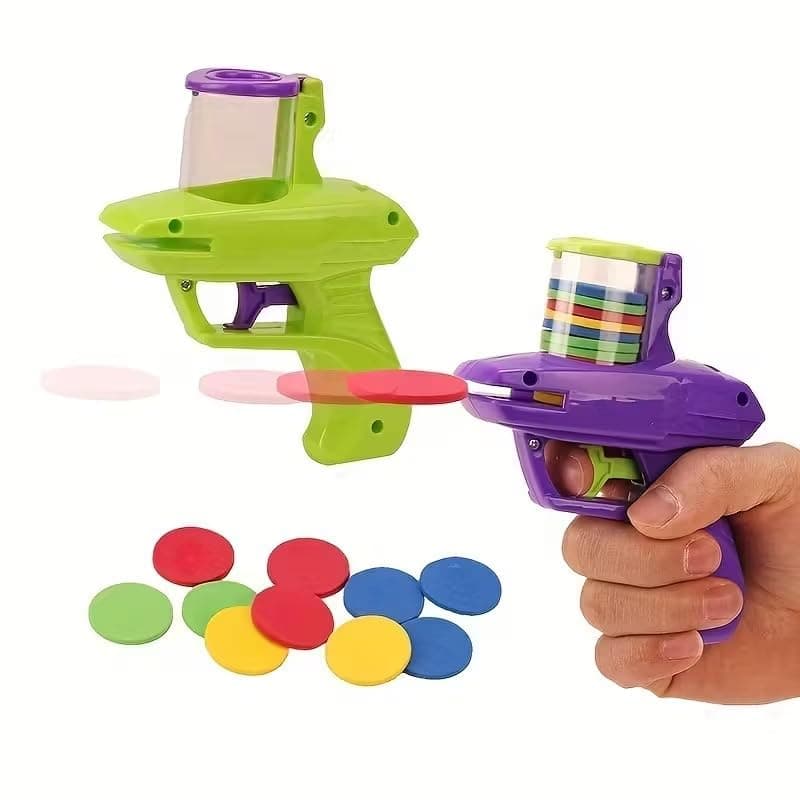 Foam Disc Launcher Toy Gun for Kids | Flying Frisbee Foam Blaster with Stackable Magazine & Easy Trigger Action — view 2