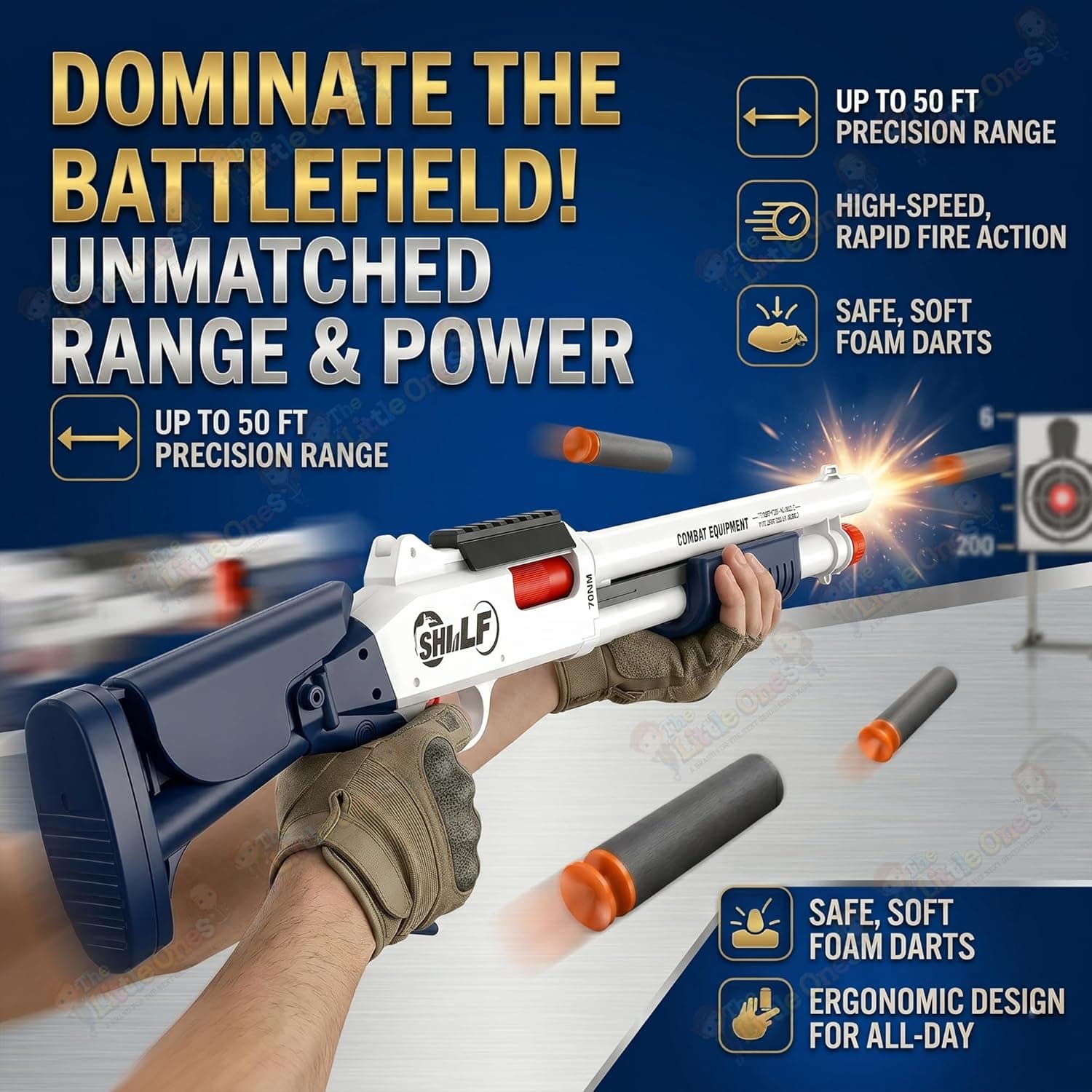 Kidoyz Shell Ejecting Toy Shotgun Toys Guns COMBAT EQUIPMENT GUN for kids — view 2