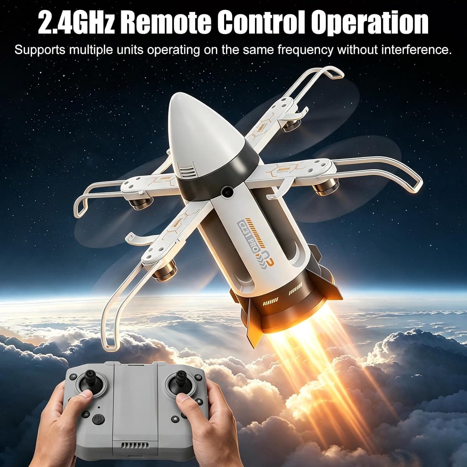 Kidoyz RC Rocket Drone Children Toy Aircraft Radio Controlled 2.4GHz - MISSILE AIRCRAFT — view 3