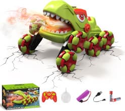 RC Stunt Car, Dinosaur Remote Control Car for Boys, RC Monster Stunt Cars with Spray & Light & Music