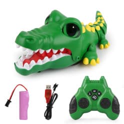 Kidoyz Remote Control Crocodile for Kids,RC Big Eyes Crocodile Toy，Interactive Dancing Programming Electronic Chomping Action Programmable with Sound