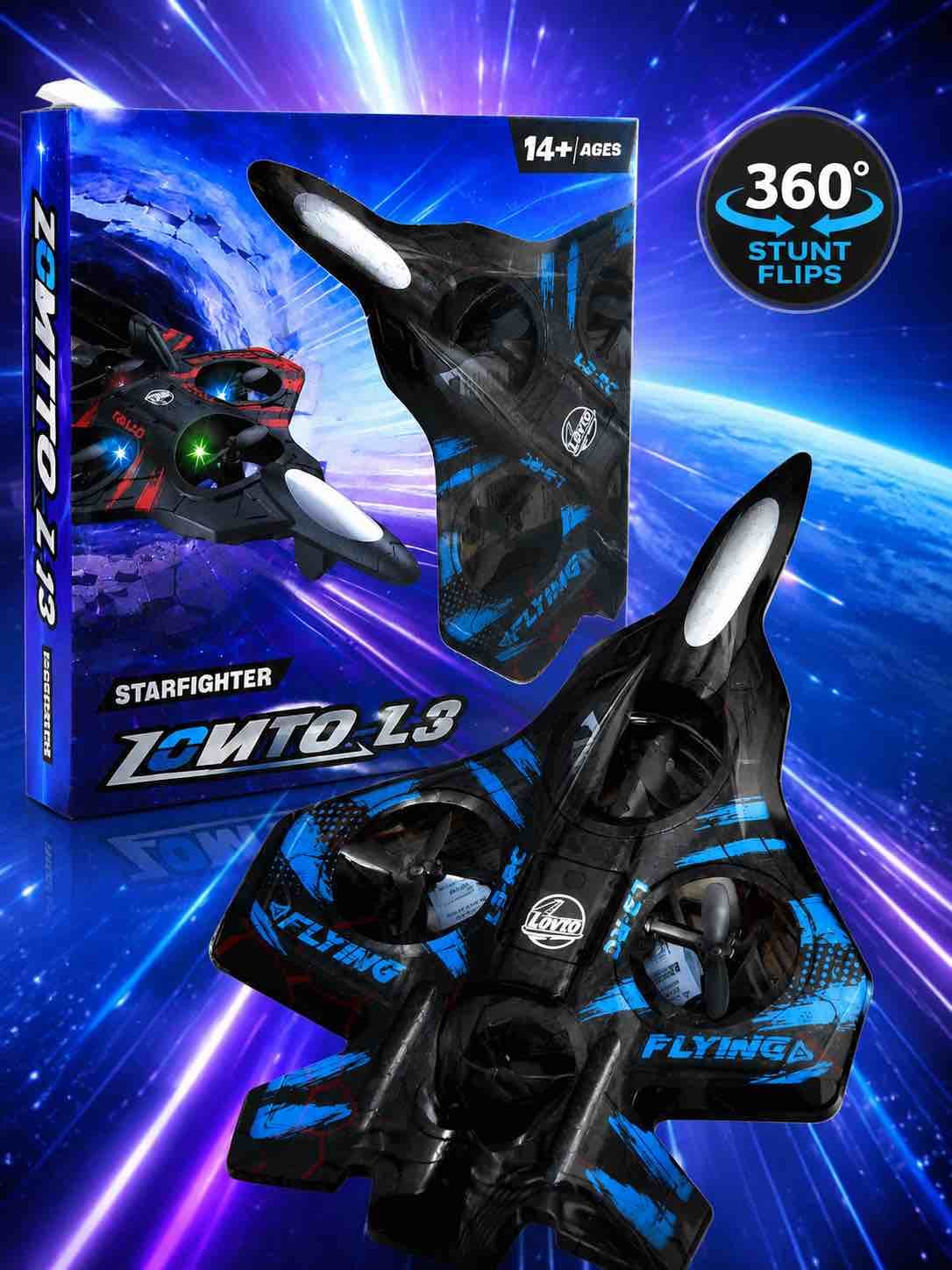 Kidoyz L-3 STAR FIGHTER ZONTO Remote Control Star Fighter Plane with Bright LED Lights Wireless Controller Stable Flying RC Toy for Kids — view 2