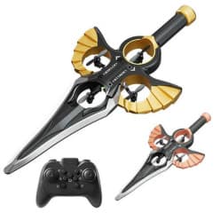 Toys RC Flying Sword Drone, Remote Control Stunt Fighter with Auto Hover, Multi-Speed Adjustment, Black and Gold Design, Claymore Style Aircraft