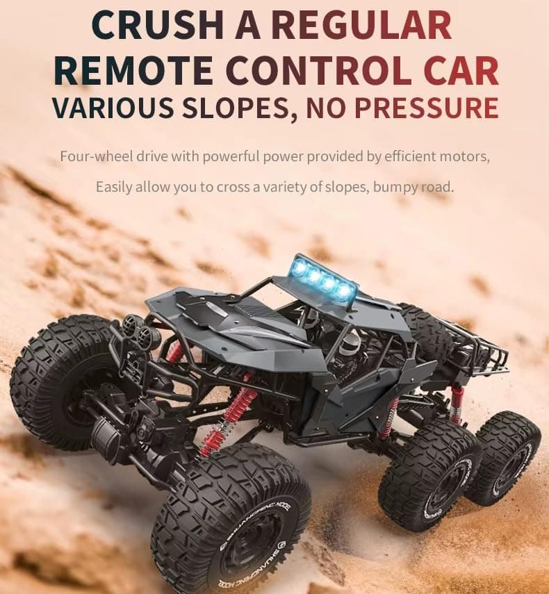 Kiodyz 2.4G RC Rock Crawler Car for Kids, 1/8 Scale 70cm Big Size 6×6 Off-Road Electric Truck with Alloy Body & Shock Absorbers — view 2
