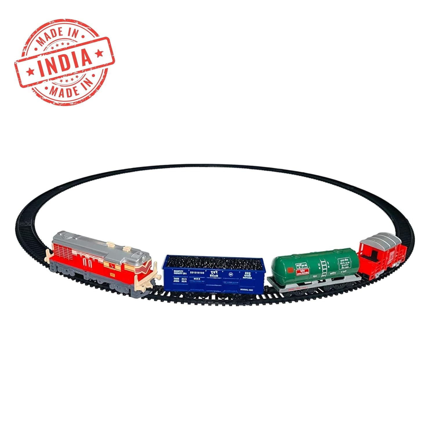 Kidoyz Electric Train Toy Set for Kids | Battery Operated Toy Train with Track Set | Moving Cargo Train with Track for Boys & Girls | Fun Pretend Play Toy & Gift for Kids 3+ Years — view 2