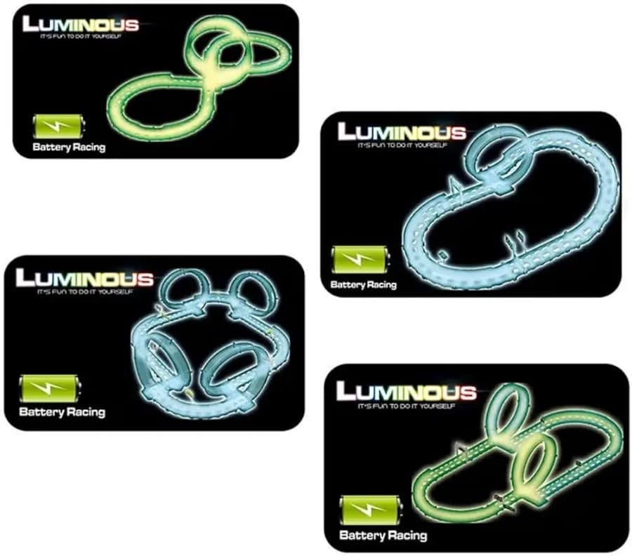Kidoyz Glow in the Dark Dual Loop Racing Track Set with Toy Car | Light-Up Action Circuit Race Track | Creative Racing Toy for Kids | Fun Indoor Play Activity & Gift for Boys & Girls — view 2