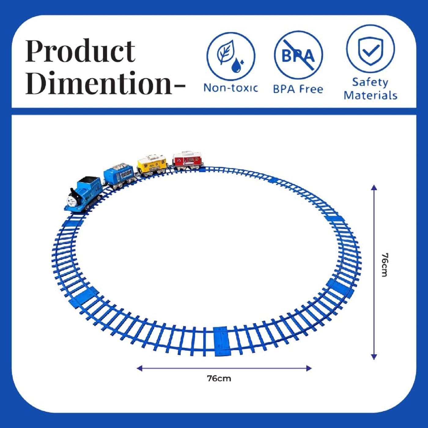 Kidoyz Thomas Train Battery Operated Toy with Light & Sound | Electric Toy Train for Kids | Moving Train Playset for Boys & Girls | Fun Pretend Play, Indoor Activity & Gift for Kids — view 3