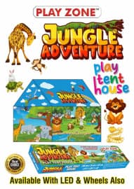Kidoyz Jungle Adventure Play Tent House for Kids | Indoor & Outdoor Play Tent | 3x3x3.5 ft | Jungle Theme Kids Tent