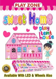 Kidoyz Sweet Home Play Tent House for Kids | Indoor & Outdoor Play Tent | 3x3x3.5 ft | House Theme Girls Tent