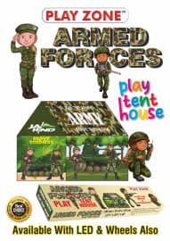 Kidoyz Armed Forces Play Tent House for Kids | Indoor & Outdoor Play Tent | 3x3x3.5 ft | Army Theme Kids Tent